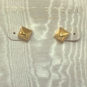 Eddie Borgo Gold Pyramid Stud Earrings